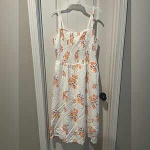 Old Navy Orange, pink and cream White floral Sundress